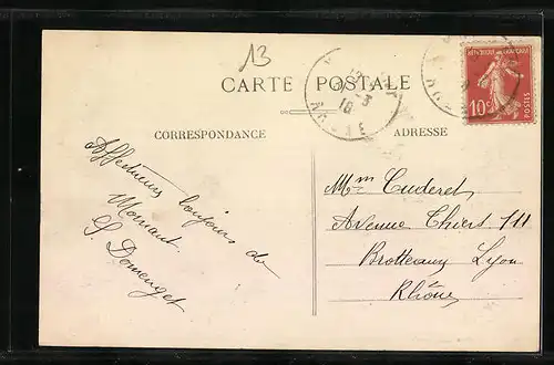 AK Mornant, Place de la Mairie