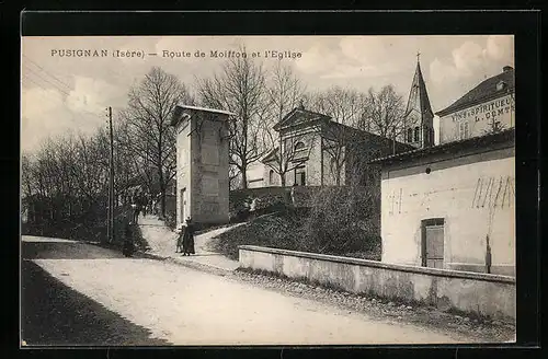AK Pusignan, Route de Moiffon et l`Eglise