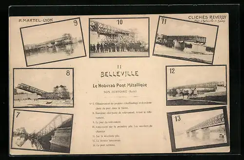 AK Belleville-sur-Saone, Le Nouveau Pont Mètallique