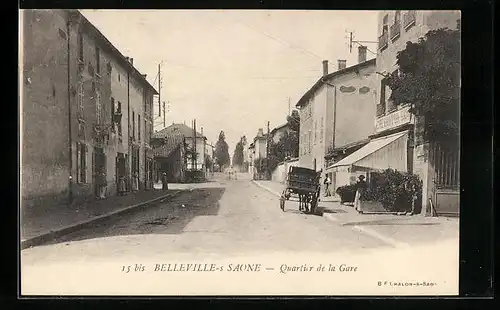 AK Belleville-sur-Saone, Quartier de la Gare