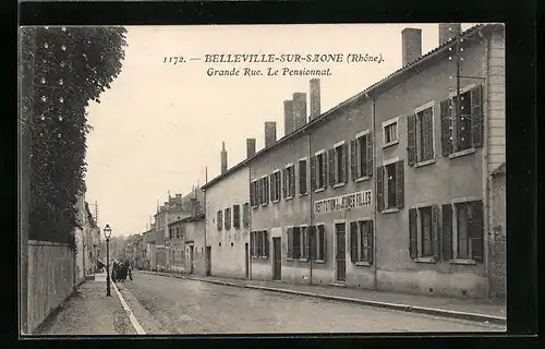 AK Belleville-sur-Saone, Grande Rue, Le Pensionnat