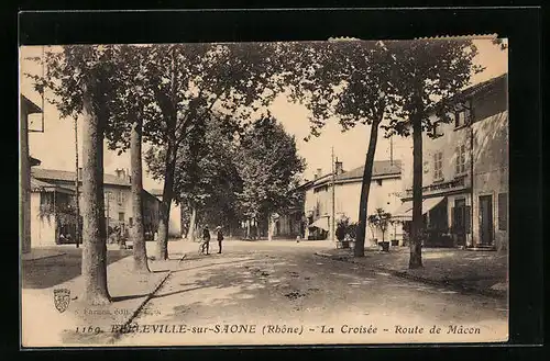 AK Belleville-sur-Saone, La Croisèe - Route de Macon