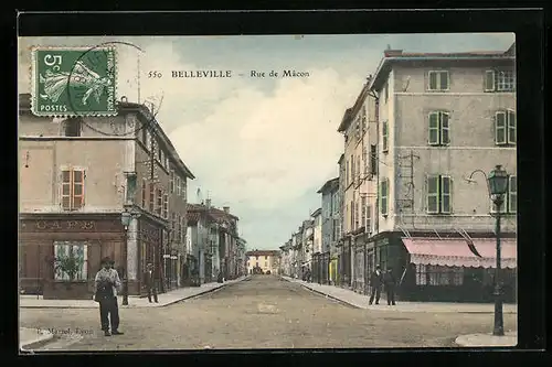 AK Belleville-sur-Saone, Rue de Macon