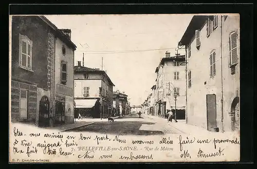 AK Belleville-sur-Saone, Rue de Macon