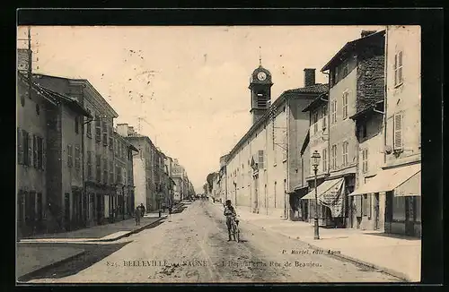 AK Belleville-sur-Saone, Hopital et la Rue de Beaujeu