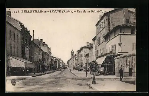 AK Belleville-sur-Saone, Rue de la Rèpublique