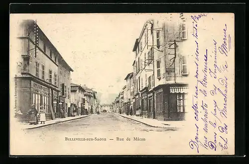 AK Belleville-sur-Saone, Rue de Macon