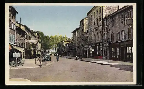 AK Belleville-sur-Saone, Rue de la Rèpublique, bas de la ville