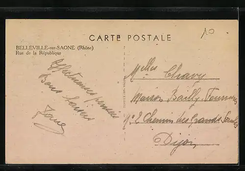 AK Belleville-sur-Saone, Rue de la Rèpublique