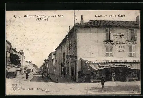 AK Belleville-sur-Saone, Quartier de la Gare