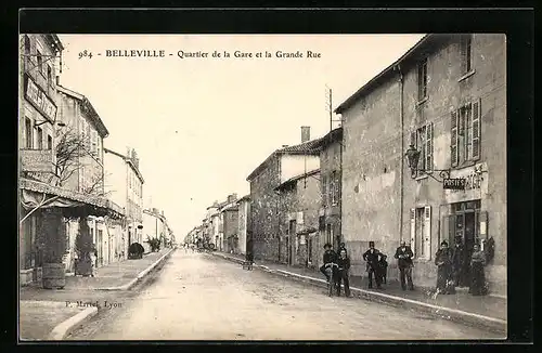 AK Belleville, Quartier de la Gare et la Grande Rue