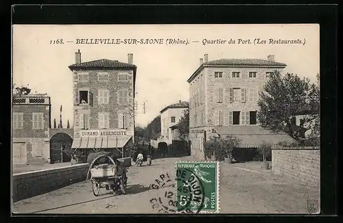 AK Belleville-sur-Saone, Quartier du Port (Les Restaurants)