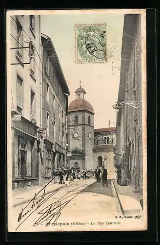 AK Amplepuis, La Rue Centrale