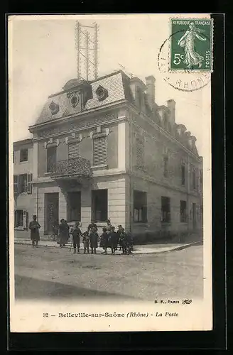 AK Belleville-sur-Saone, La Poste