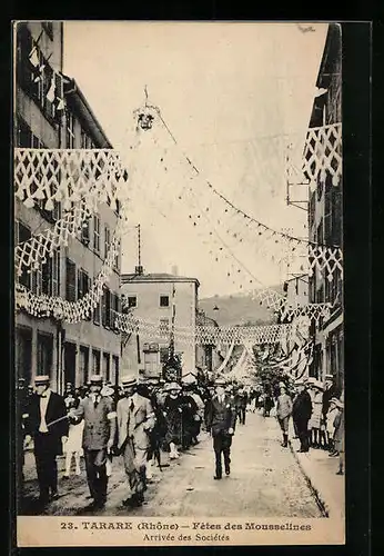 AK Tarare, Fetes des Mousselines, Arrivèe des Sociètès