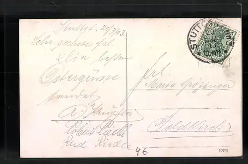 AK Stuttgart, Schlossplatz mit altem Schloss