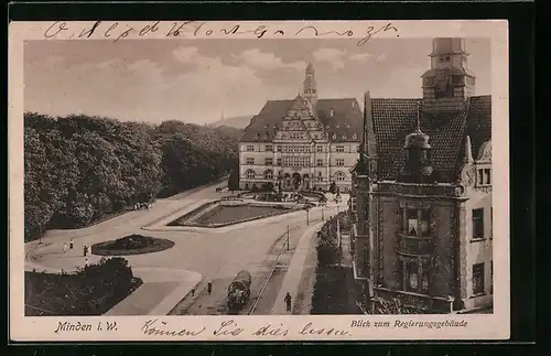 AK Minden i. W., Blick zum Regierungsgebäude