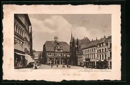 AK Minden i. W., Marktplatz mit Rathaus