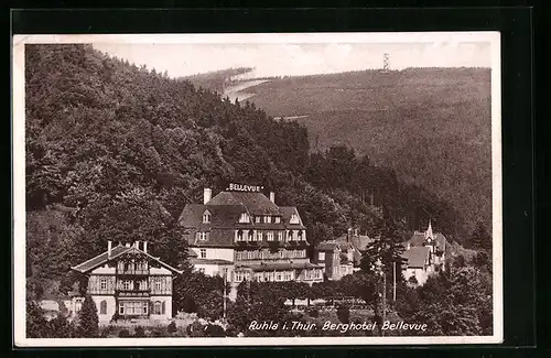 AK Ruhla in Thür., Blick zum Berghotel Bellevue
