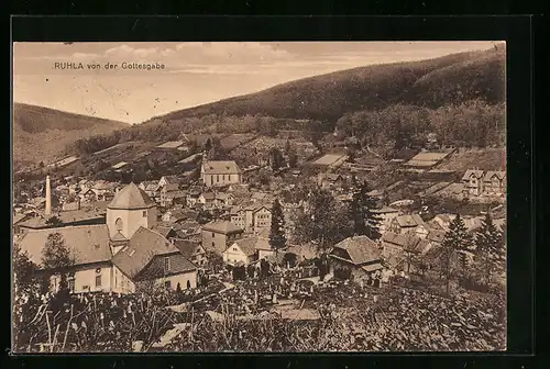AK Ruhla in Thür., Gesamtansicht von der Gottesgabe