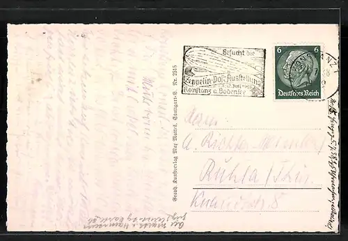 AK Wasserburg a. B., Blick über den See zum Ort