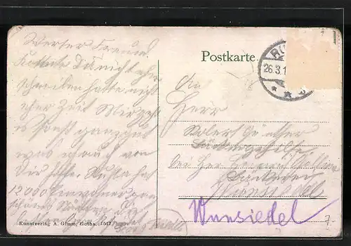 AK Ruhla in Thür., Ortsansicht mit gothaischer Kirche und Breitenberg