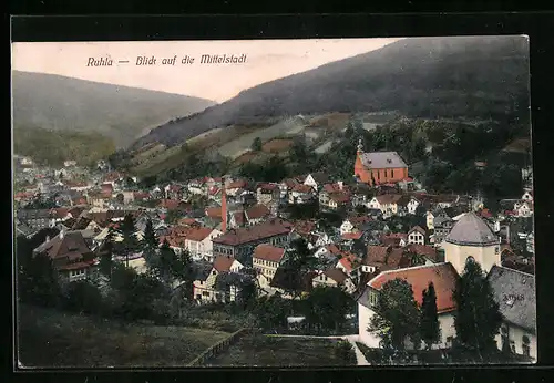 AK Ruhla in Thür., Blick auf die Mittelstadt aus der Vogelschau
