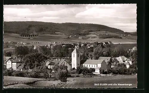 AK Bad Eilsen, Ortsansicht und die Weserberge