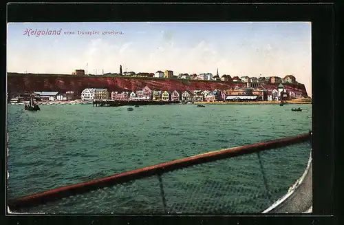 AK Helgoland, Insel vom Dampfer gesehen