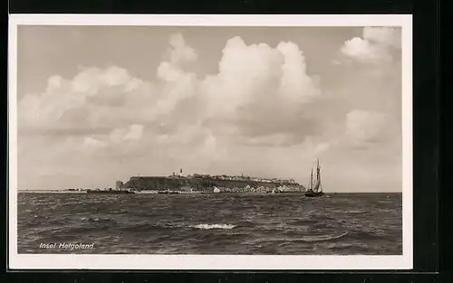 AK Insel Helgoland, Die Insel von der Nordsee aus gesehen