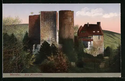AK Treffurt im Werratal, Blick auf die Burg Normannstein