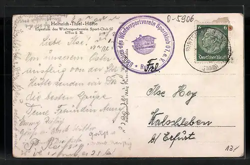 AK Ruhla im Thüringerwald, Heinrich Thiel-Hütte