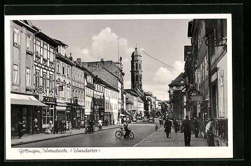 AK Göttingen, Weenderstrasse mit Weendertor