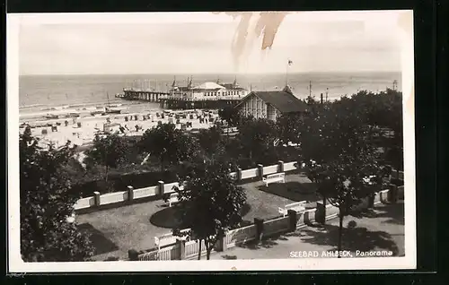 AK Ostseebad Ahlbeck, Panorama aus der Vogelschau