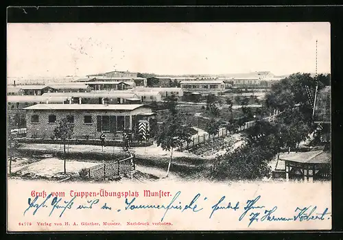 AK Munster, Truppen-Übungsplatz aus der Vogelschau