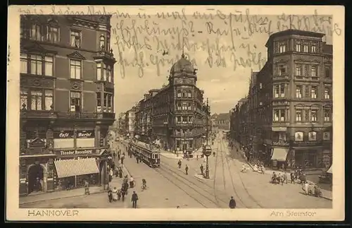 AK Hannover, Strassenbahn Am Steintor