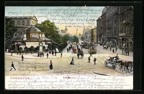 AK Hannover, Georgstrasse mit Strassenbahn