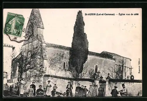 AK St-Aubin, Église vue de coté