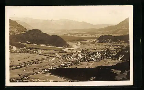 AK Bludenz, Panorama gegen die Schweizerberge