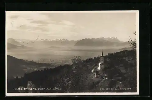 AK Fluh b. Bregenz, Gesamtansicht mit Kirche