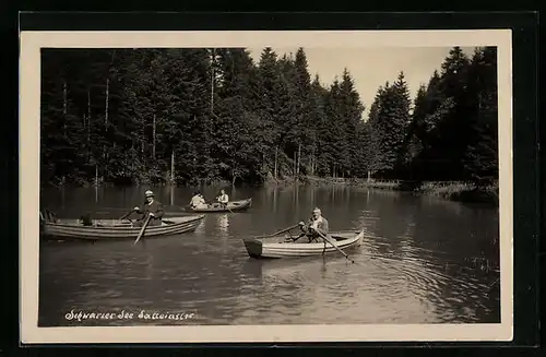 AK Satteins, Ruderpartie auf dem Schwarzen See