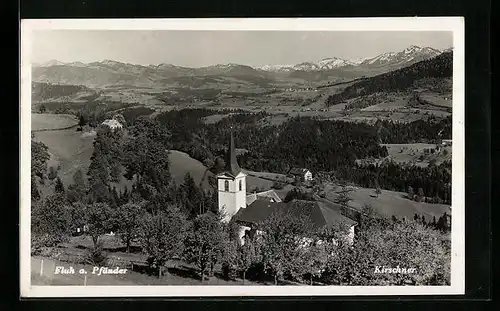 AK Fluh a. Pfänder, Gesamtansicht mit Kirche