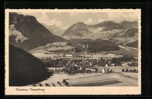 AK Bludenz, Panoramablick aus der Vogelschau