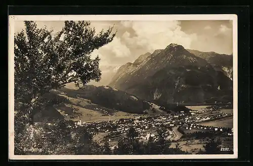 AK Bludenz, Totale vom Berg aus gesehen