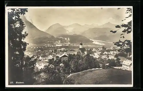 AK Bludenz, Panorama vom Berg aus gesehen