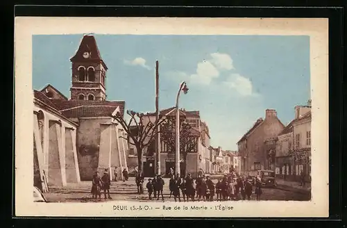 AK Deuil, Rue de la Mairie, L`Église