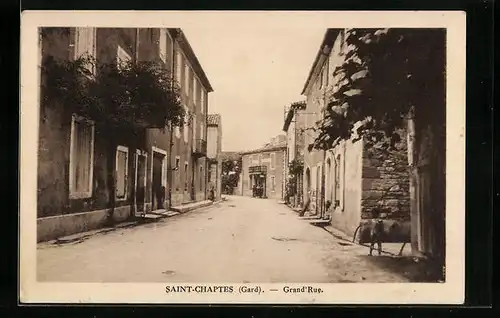 AK Saint-Chaptes, Grand`Rue, Strassenpartie