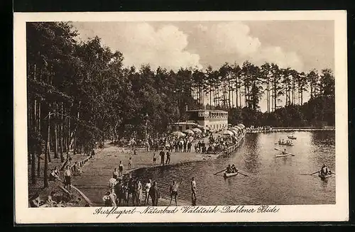 AK Dahlen-Schmannewitz, Naturbad Waldteich-Dahlener Heide mit Restaurant