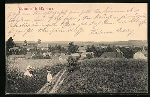 AK Höckendorf b. Edle Krone, Teilansicht mit Kindern