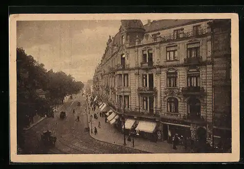 AK Wiesbaden, Wilhelmstrasse mit Geschäften